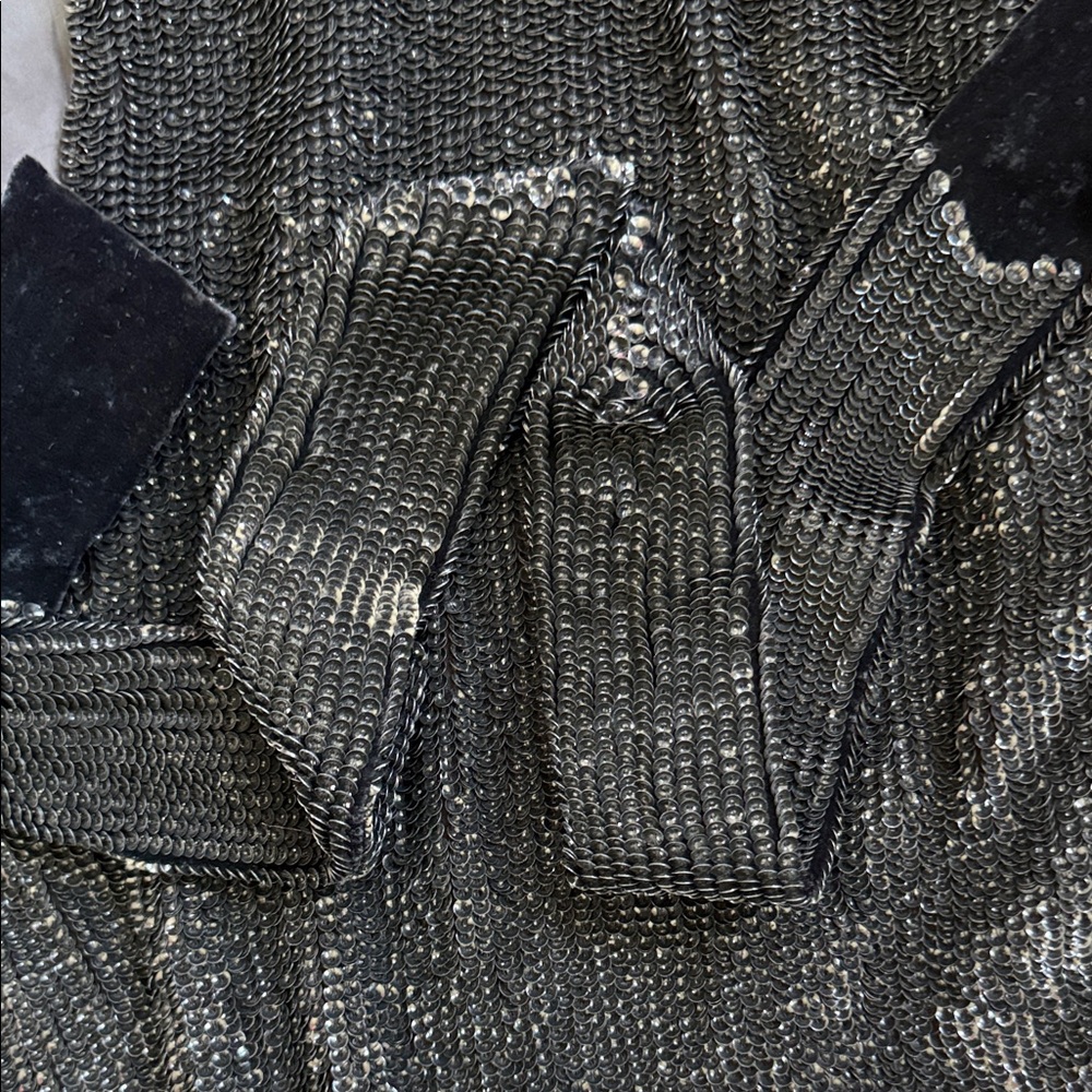 Retrofete Gabrielle Robe Mini Dress Long Sleeve Sequin Size Large Luxe Designer - Picture 5 of 10